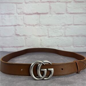Gucci Distressed Raw Edge Brown Leather Belt 414516 115/46